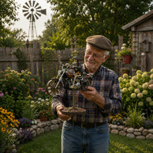 Lade das Bild in den Galerie-Viewer, Flammenreiter – Chopper-Windrad aus Edelstahl Handgemacht 85 cm
