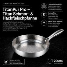 Lade das Bild in den Galerie-Viewer, TitanPur Pro Premium Titan Schmor- & Hackfleischpfanne mit hohem Rand für vielseitiges Braten und Schmoren