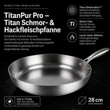 Lade das Bild in den Galerie-Viewer, TitanPur Pro Premium Titan Schmor- & Hackfleischpfanne mit hohem Rand für vielseitiges Braten und Schmoren