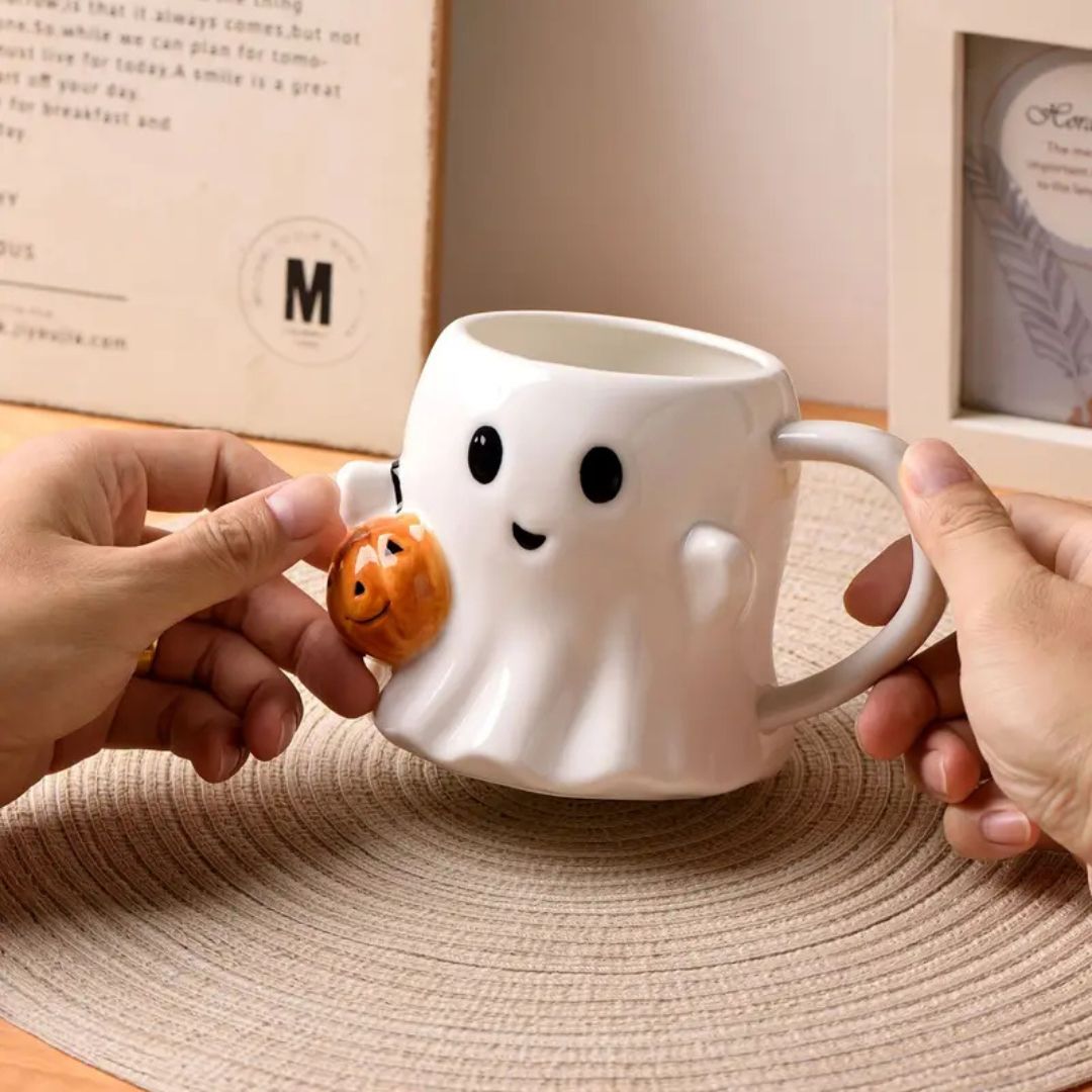 Kürbisgeist Tasse - Süßer Geist mit Kürbis - perfekt für Halloween
