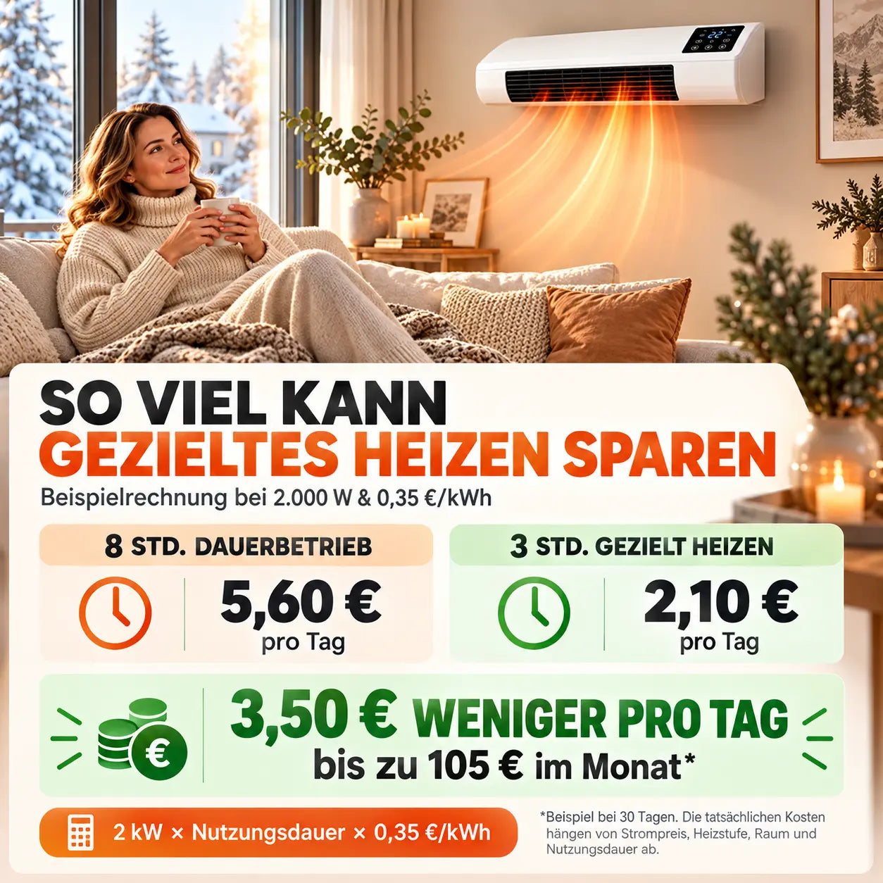 FreiKlima Pro – Condizionatore portatile e riscaldamento senza installazione | 2-in-1 | Fino a 51 m²