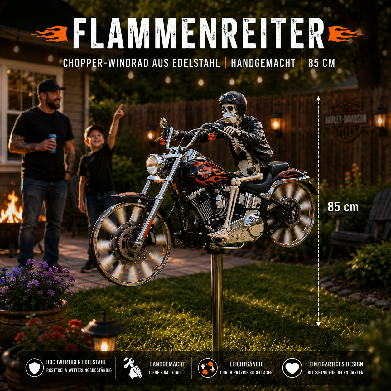 Flammenreiter Chopper-Windrad