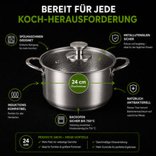 Lade das Bild in den Galerie-Viewer, TitanPur Pro – Beschichtungsfreier Titan-Topf ohne PFAS &amp; PTFE | 24 cm
