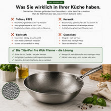Lade das Bild in den Galerie-Viewer, TitanPure Pro – Beschichtungsfreie Wok-Pfanne ohne PFAS &amp; PTFE
